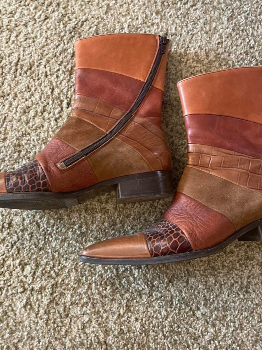 Vintage Freelance Paris Handmade Luxury Leather Ankle Boots Indie Twee Boho 7.5